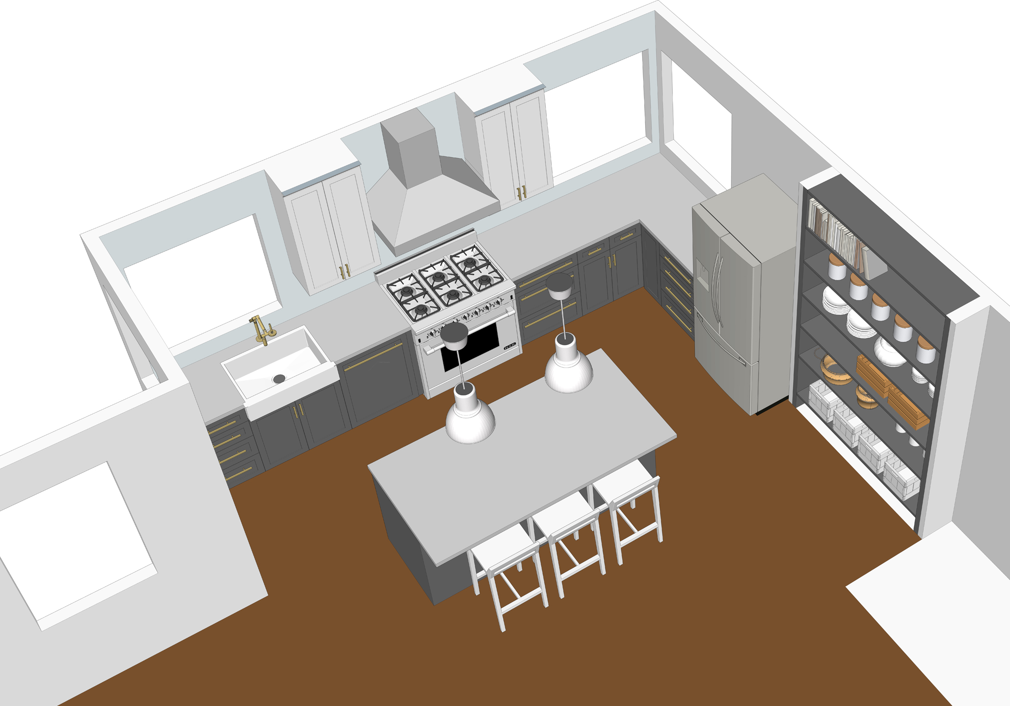 kitchen rendering sketchup