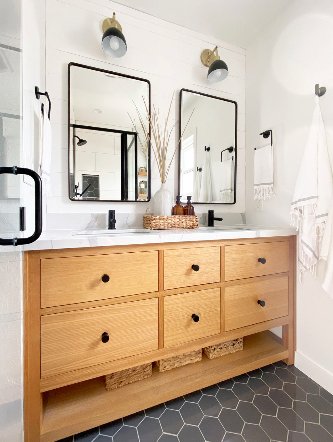 Before and After: The Impossible Double Sink in a Tiny Master Bathroom ...